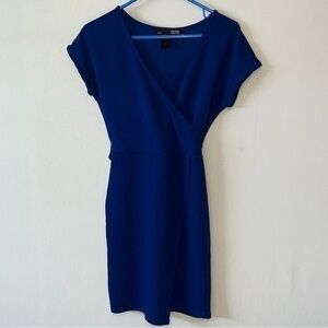 Rebel Sugar Women’s Faux Wrap Blue Sleeveless Dress Size S/P USA.